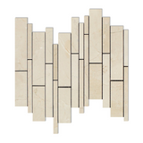 Crema Marfil Marble Honed Random Strip Mosaic Tile