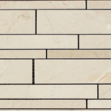 Crema Marfil Marble Polished Random Strip Mosaic Tile