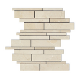 Crema Marfil Marble Polished Random Strip Mosaic Tile