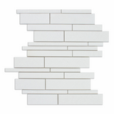 Thassos White Marble Polished Random Strip Mosaic Tile