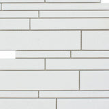 Thassos White Marble Honed Random Strip Mosaic Tile-Marble Mosaic-American Tile Depot