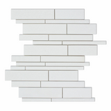 Thassos White Marble Honed Random Strip Mosaic Tile