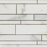 Calacatta Gold Marble Polished Random Strip Mosaic Tile