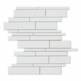 Thassos White Marble Honed Random Strip Mosaic Tile