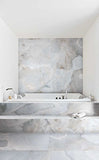 24 X 24 Reves Bleu Glossy Onyx Look Porcelain Tile