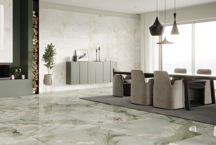 24 X 48 Reves Jade Glossy Onyx Look Porcelain Tile-PORCELAIN-Large Format-American Tile Depot