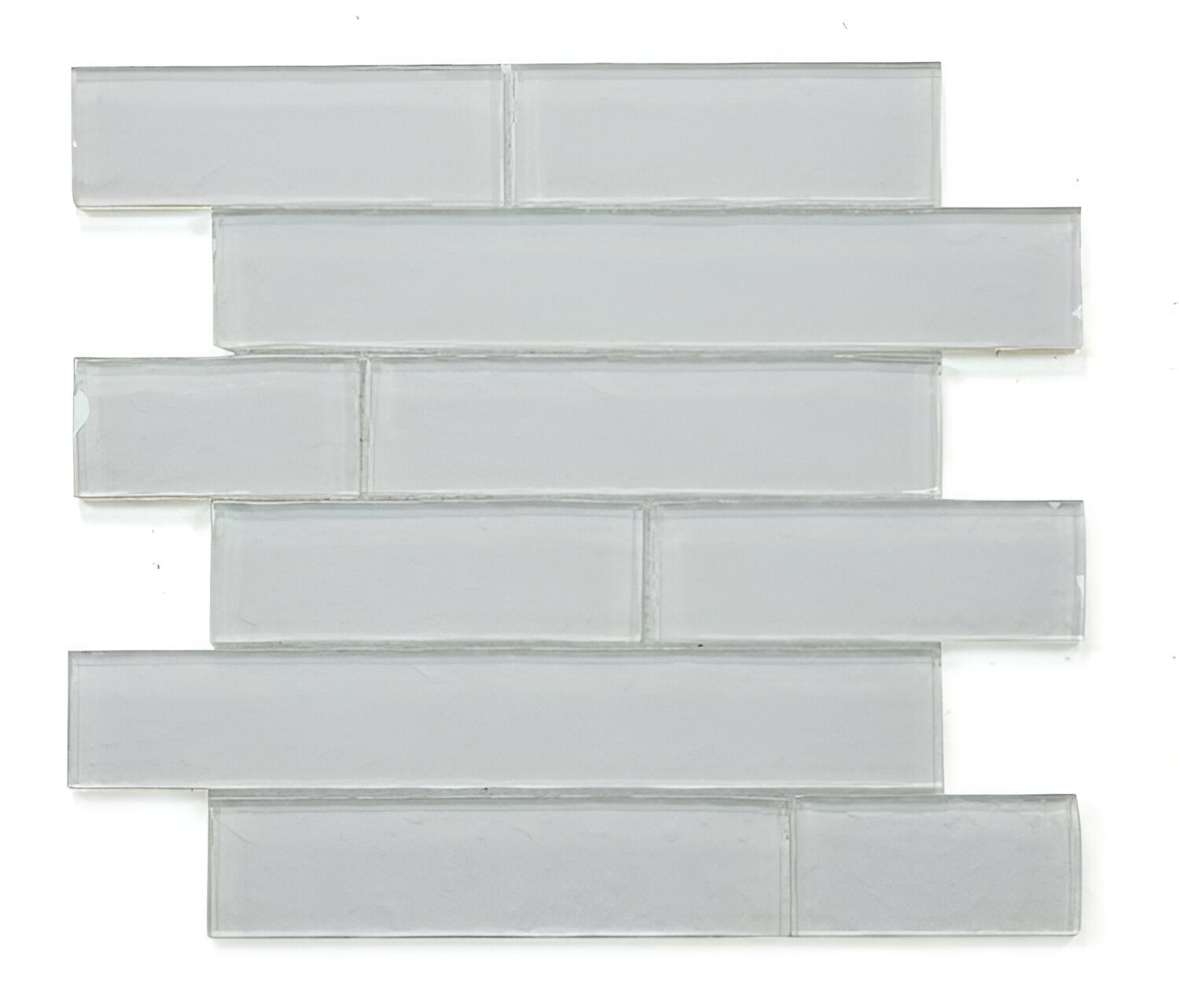 Ripple Clear Grey Glossy Linear Glass Mosaic Tile-Glass Mosaic-American Tile Depot