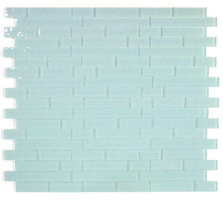 Ripple Turquoise Glossy Linear Glass Mosaic Tile-Glass Mosaic-American Tile Depot