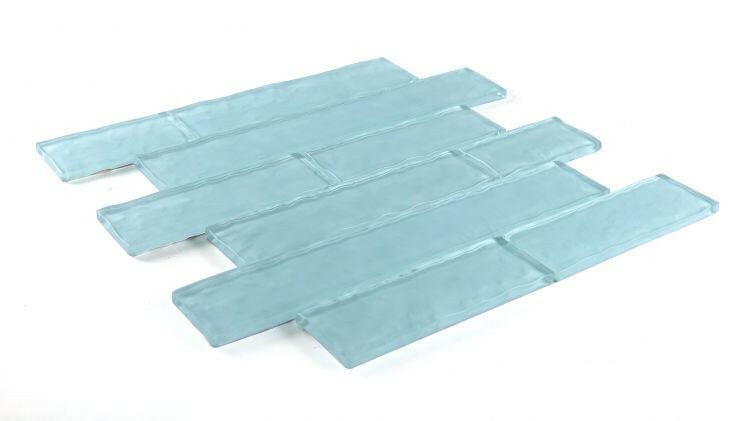 Ripple Turquoise Glossy Linear Glass Mosaic Tile-Glass Mosaic-American Tile Depot