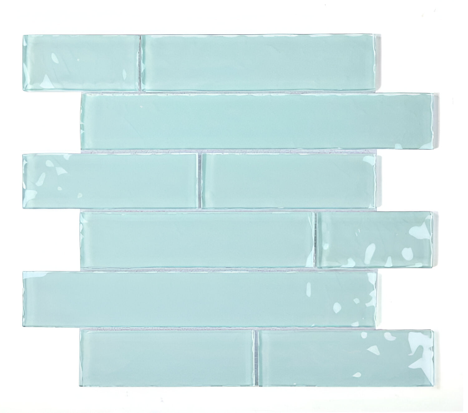 Ripple Turquoise Glossy Linear Glass Mosaic Tile-Glass Mosaic-American Tile Depot