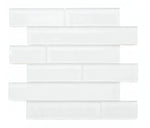 Ripple White Glossy Linear Glass Mosaic Tile-Glass Mosaic-American Tile Depot