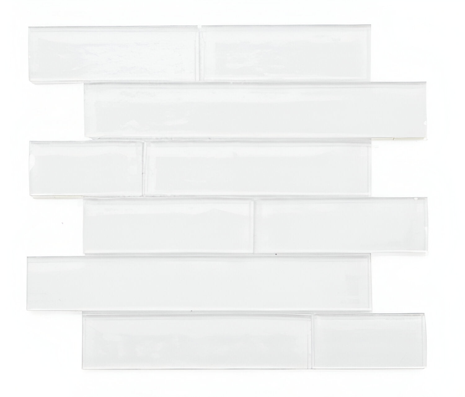 Ripple White Glossy Linear Glass Mosaic Tile-Glass Mosaic-American Tile Depot