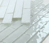 Ripple Clear Grey Glossy Linear Glass Mosaic Tile