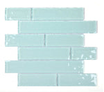 Sample of Ripple Turquoise Glossy Linear Glass Mosaic Tile-Sample-American Tile Depot