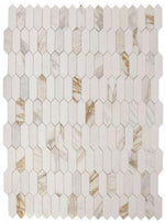 Sapphire Calacatta Polished Elongated Hexagon Marble Mosaic Tile-Marble Mosaic-American Tile Depot