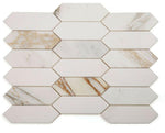 Sapphire Calacatta Polished Elongated Hexagon Marble Mosaic Tile-Marble Mosaic-American Tile Depot