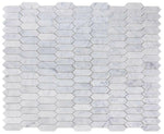 Sapphire Carrara Honed Elongated Hexagon Marble Mosaic Tile-Marble Mosaic-American Tile Depot