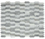 Sapphire Dusk Polished Elongated Hexagon Marble Mosaic Tile-Marble Mosaic-American Tile Depot