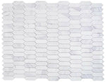 Sapphire White Polished Elongated Hexagon Marble Mosaic Tile-Marble Mosaic-American Tile Depot