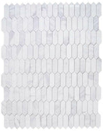 Sapphire White Polished Elongated Hexagon Marble Mosaic Tile-Marble Mosaic-American Tile Depot