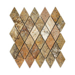 Scabos Travertine 2 X 4 Tumbled Diamond Mosaic Tile-Travertine Mosaic-American Tile Depot