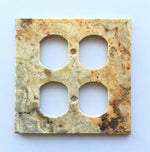 Scabos Travertine Double Duplex Switch Wall Plate / Switch Plate / Cover - Honed-Travertine Wall/Switch Plate-American Tile Depot