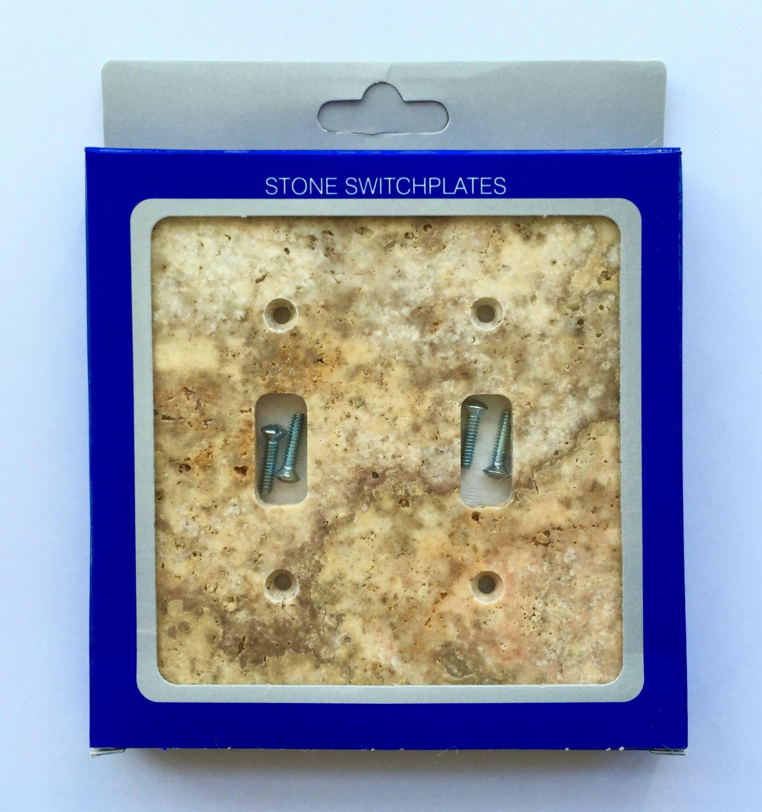 Scabos Travertine Double Toggle Switch Wall Plate / Switch Plate / Cover - Honed-Travertine Wall/Switch Plate-American Tile Depot