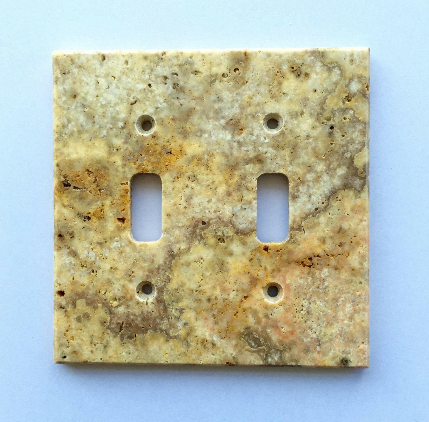 Scabos Travertine Double Toggle Switch Wall Plate / Switch Plate / Cover - Honed-Travertine Wall/Switch Plate-American Tile Depot