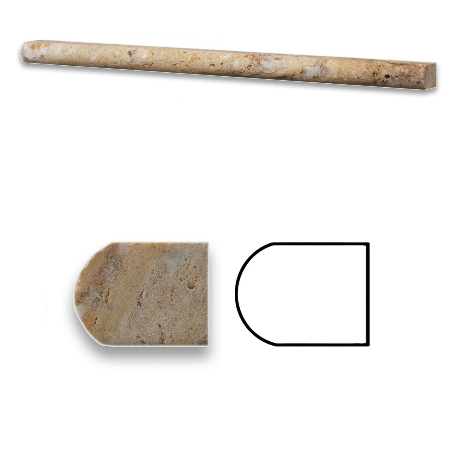 Scabos Travertine Honed 1/2 X 12 Pencil Liner-Travertine Molding/Trim-American Tile Depot