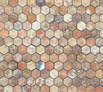 Scabos Travertine Tumbled 2'' Hexagon Mosaic Tile-Travertine Mosaic-American Tile Depot