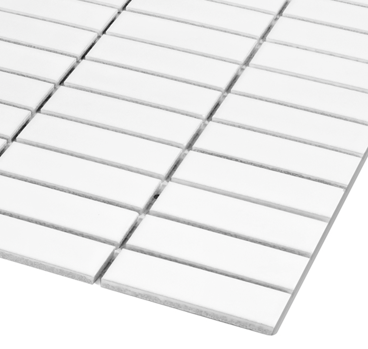 Gio White Matte 1" X 3" Stacked Linear Porcelain Mosaic Tile