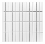 Gio White Matte 1" X 3" Stacked Linear Porcelain Mosaic Tile