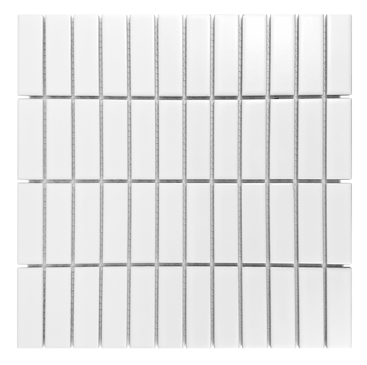 Gio White Matte 1" X 3" Stacked Linear Porcelain Mosaic Tile