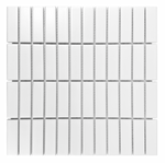 Gio White Matte 1" X 3" Stacked Linear Porcelain Mosaic Tile-Porcelain Mosaic-American Tile Depot