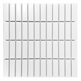 Gio White Matte 1" X 3" Stacked Linear Porcelain Mosaic Tile