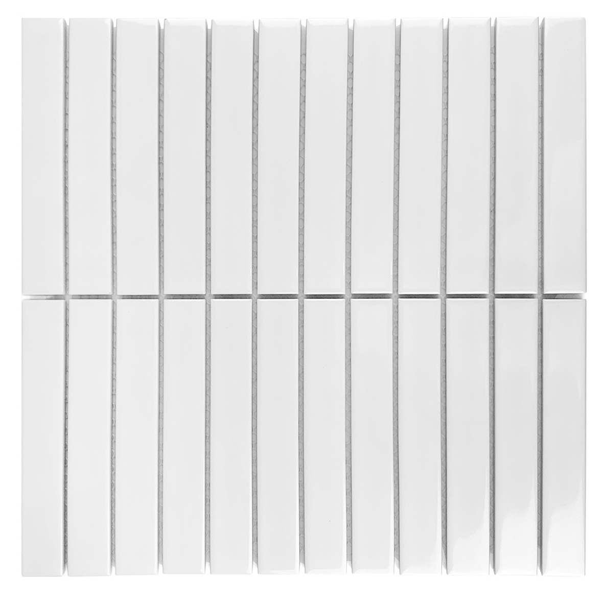 Gio White Matte 1" X 6" Stacked Linear Porcelain Mosaic Tile