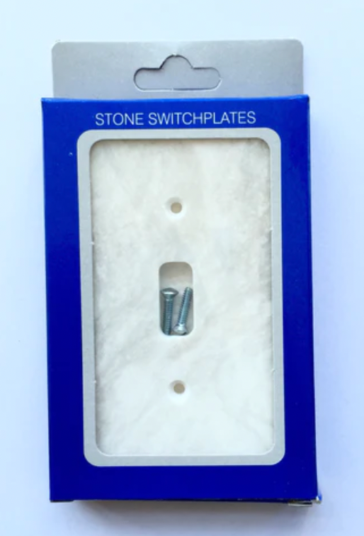 White Marble (Meram Blanc) Single Toggle Switch Wall Plate / Switch Plate / Cover - Honed-Marble Wall/Switch Plate-American Tile Depot