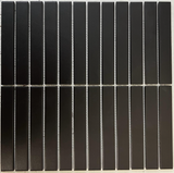 Gio Charcoal Black Matte 1" X 6" Stacked Linear Non-Slip Porcelain Mosaic Tile