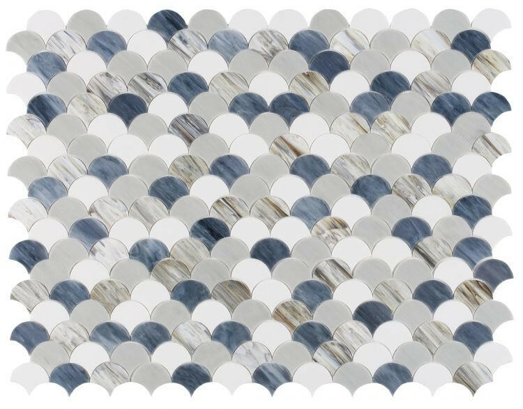 Seashell Beach Scale Glass Mosaic Tile-Glass Mosaic-American Tile Depot