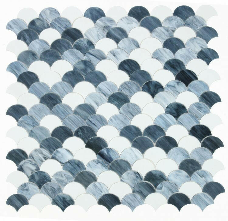 Seashell Grey Scale Glass Mosaic Tile-Glass Mosaic-American Tile Depot