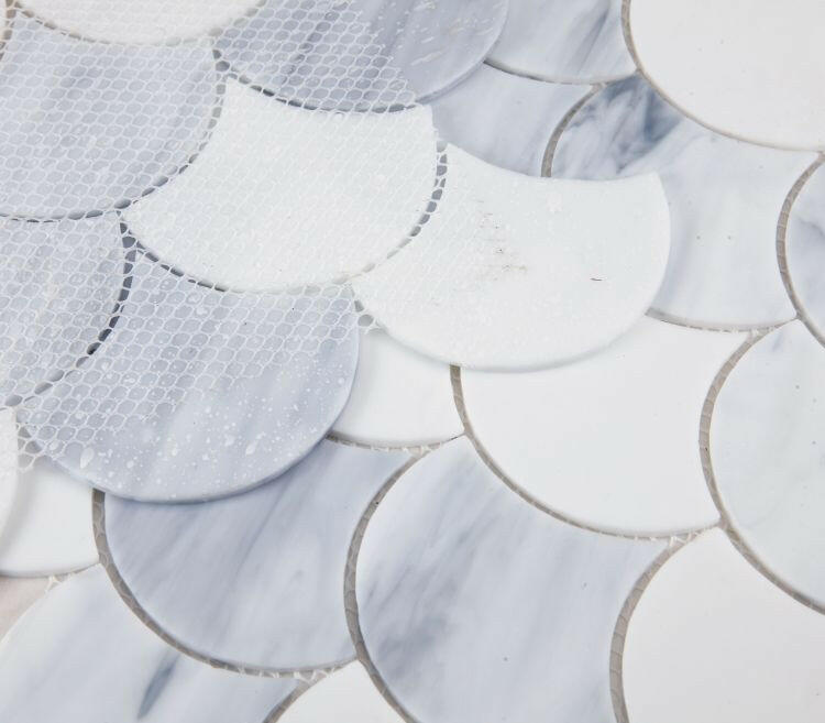 Seashell Loft Scale Glass Mosaic Tile-Glass Mosaic-American Tile Depot