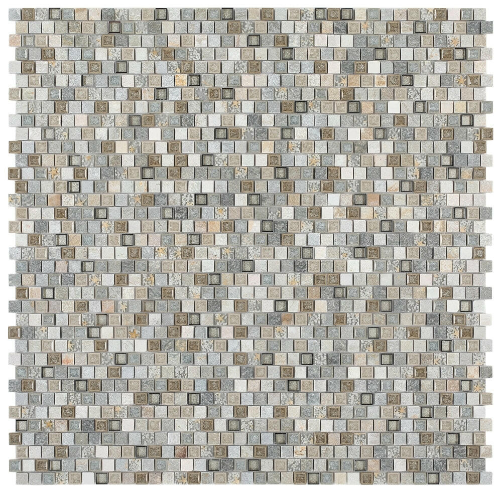 Selene Beach Square Mosaic Wall Tile-Mixed Mosaic-American Tile Depot