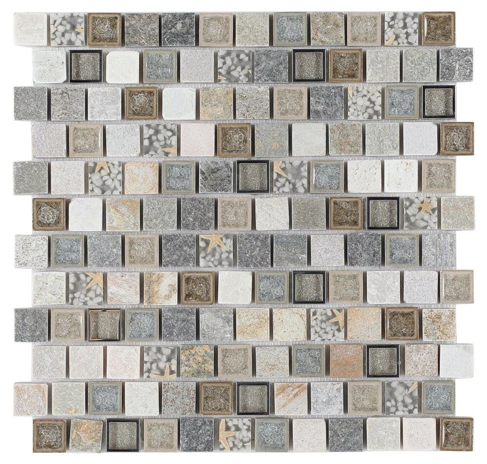 Selene Beach Square Mosaic Wall Tile-Mixed Mosaic-American Tile Depot