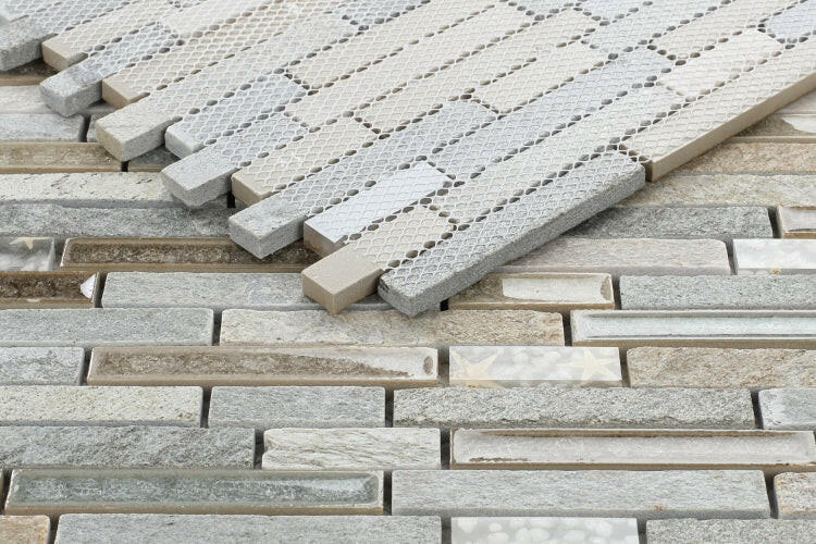 Selene Beach Stack Linear Mosaic Wall Tile-Mixed Mosaic-American Tile Depot