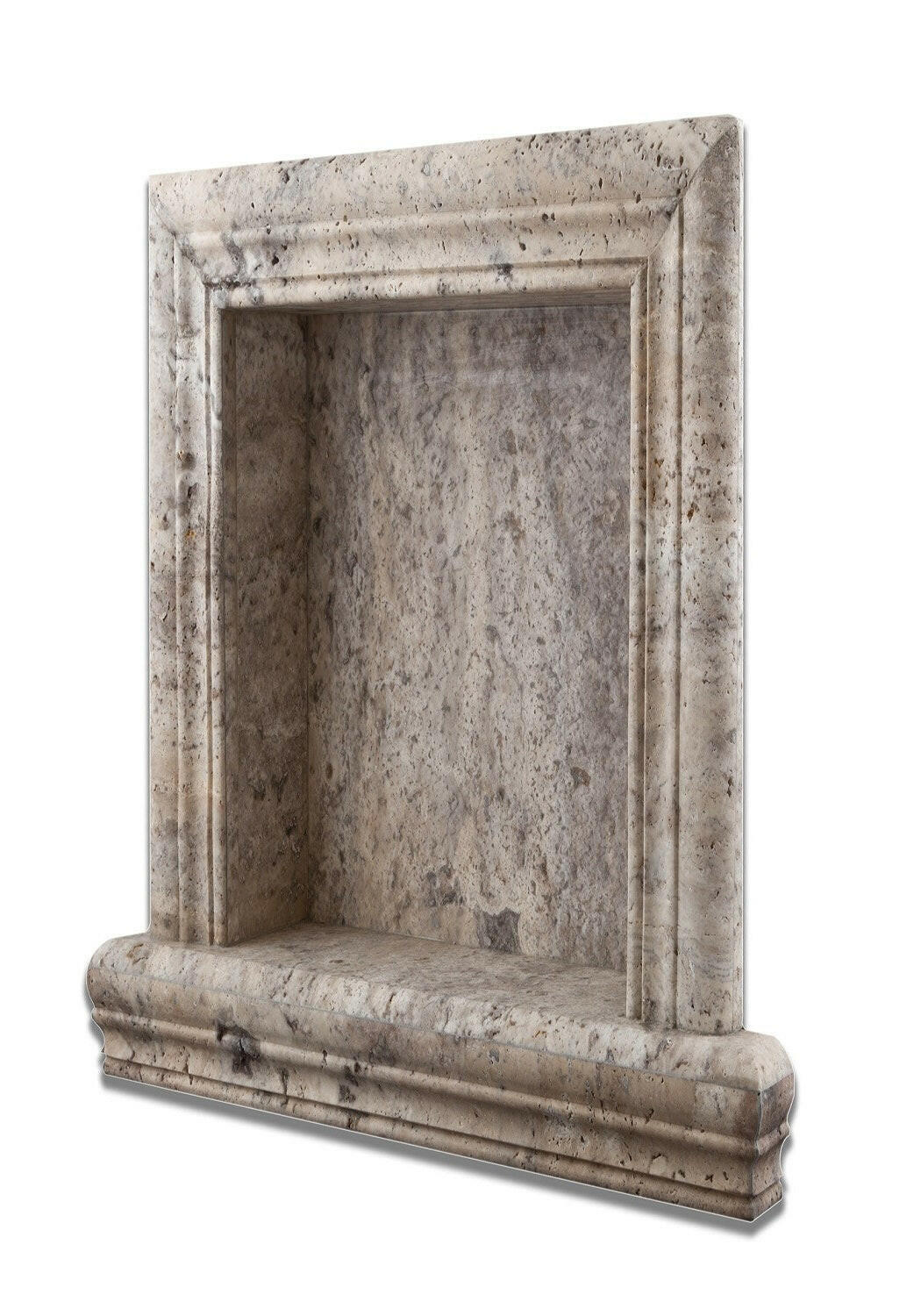 Silver Travertine Hand-Made Custom Shampoo Niche / Shelf - LARGE - Honed-Accessories-American Tile Depot