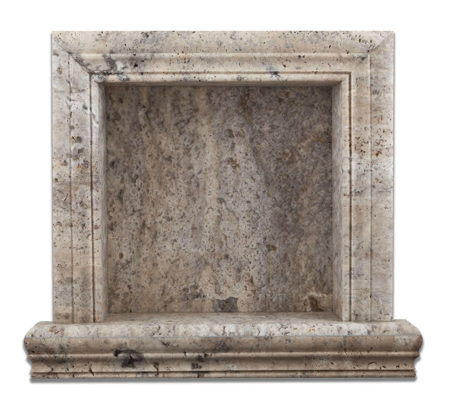 Silver Travertine Hand-Made Custom Shampoo Niche / Shelf - SMALL - Honed-Accessories-American Tile Depot