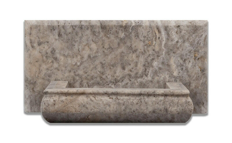 Silver Travertine Hand-Made Custom Soap Holder - Soap Dish - Honed-Accessories-American Tile Depot