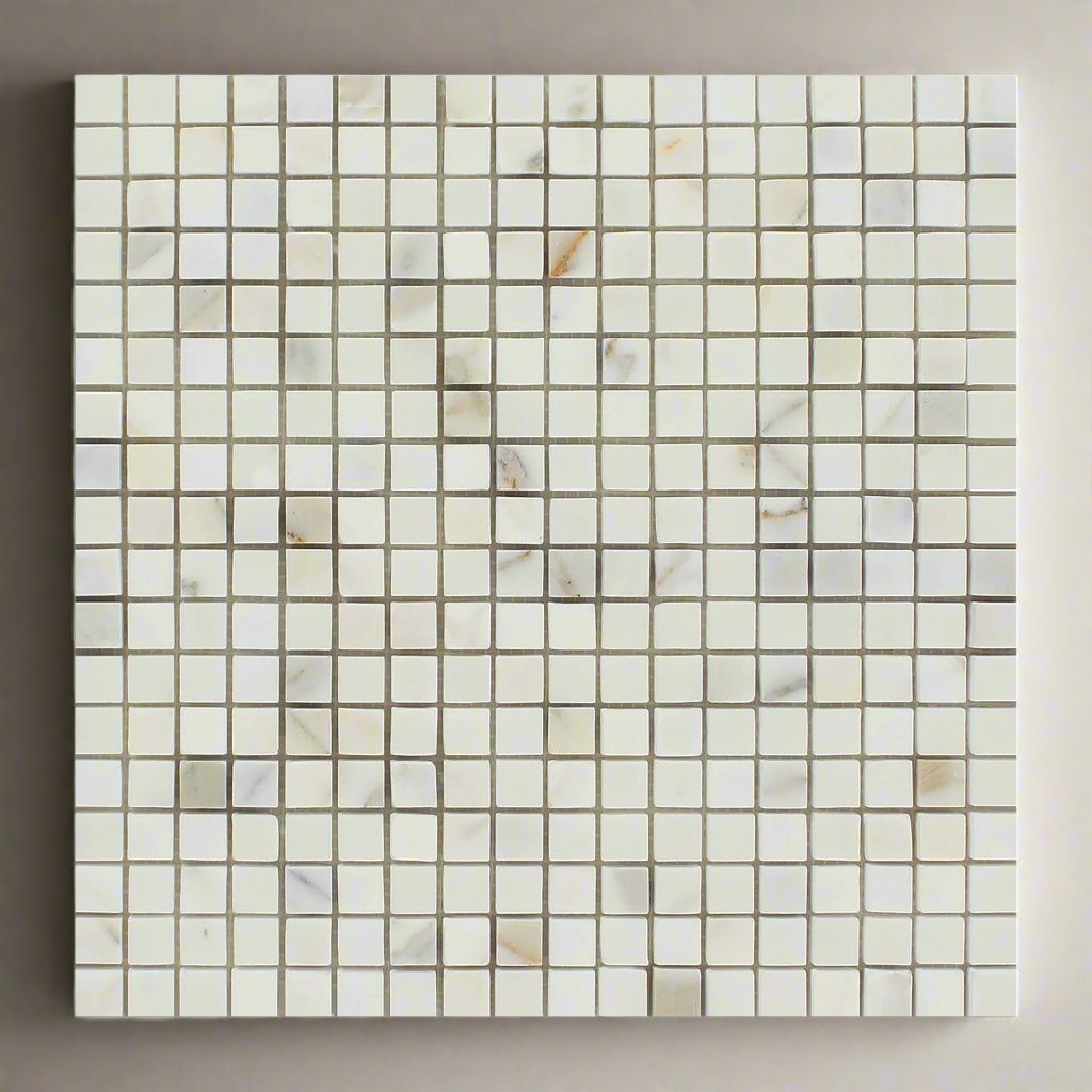 5/8 X 5/8 Calacatta Gold Marble Polished Mosaic Tile-Marble Mosaic-American Tile Depot