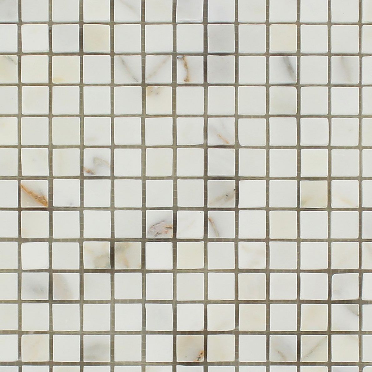 5/8 X 5/8 Calacatta Gold Marble Polished Mosaic Tile-Marble Mosaic-American Tile Depot