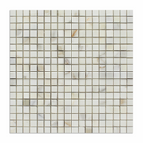 5/8 X 5/8 Calacatta Gold Marble Polished Mosaic Tile